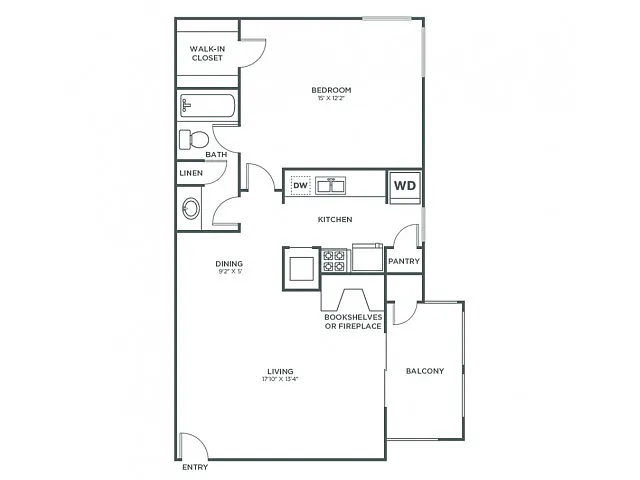 Floor plan Aspen (706 SF)