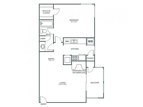 Floor plan Aspen (706 SF)