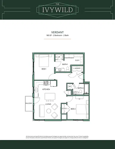 Floor plan 2 Bed 2 Bath