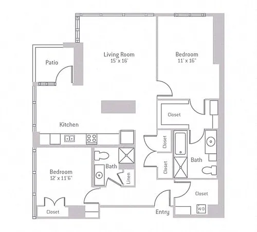 Floor plan 2D w/ Balcony