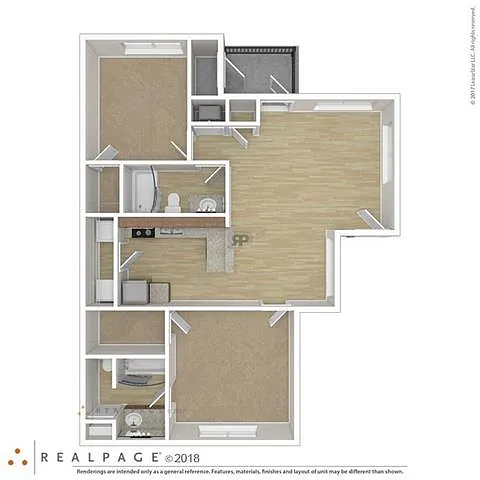 Floor plan Two Bedroom Two Bathroom