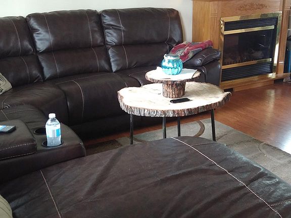 Living room with electric fireplace