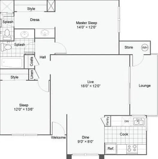 2 Bedroom 2 Bath 2 Bedroom 2 Bath