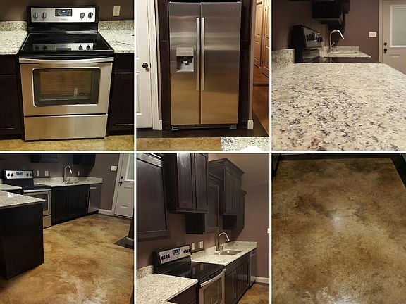 Collage of pictures showing interior of duplex