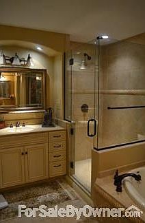 Master Bath
						:
						Two separate vanities and large glass shower