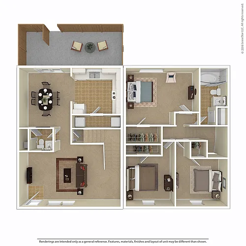 Floor plan 3 Bed, 1.5 Bath