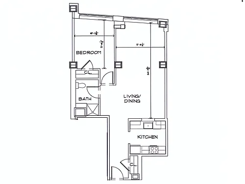 Floor plan 1Bed C