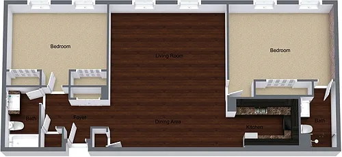 Floor plan Two Bedroom Apt