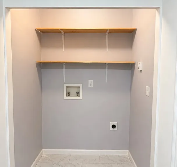 Upstairs washer/dryer hook ups: situated between all bedrooms. Fits full size units.