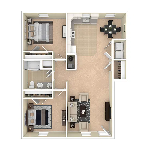 Floor plan 2 Bed_1 Bath Lower