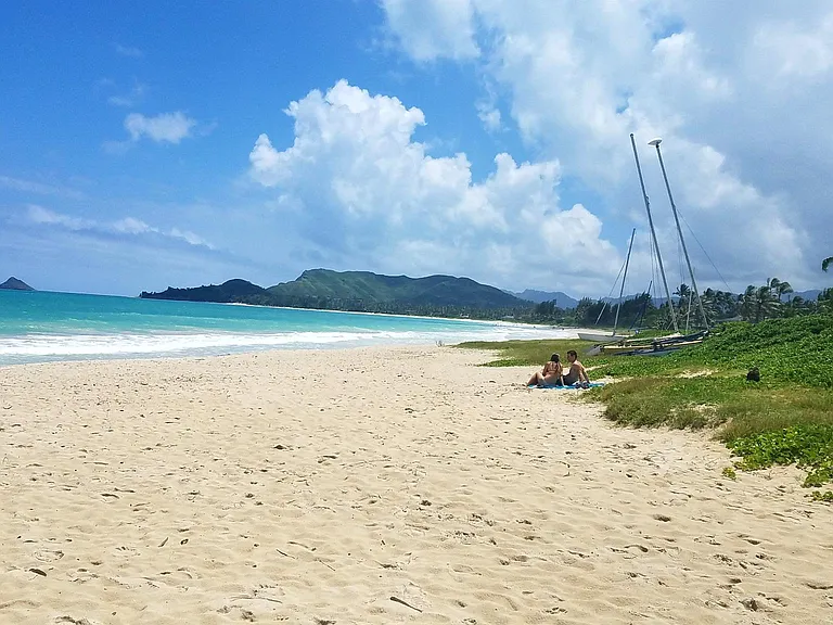 View of Kalama Beach (closest to our house) - looking towards Lanikai