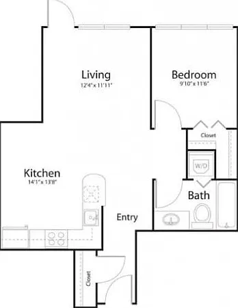 Floor plan 1w1 Floor plan 1w1