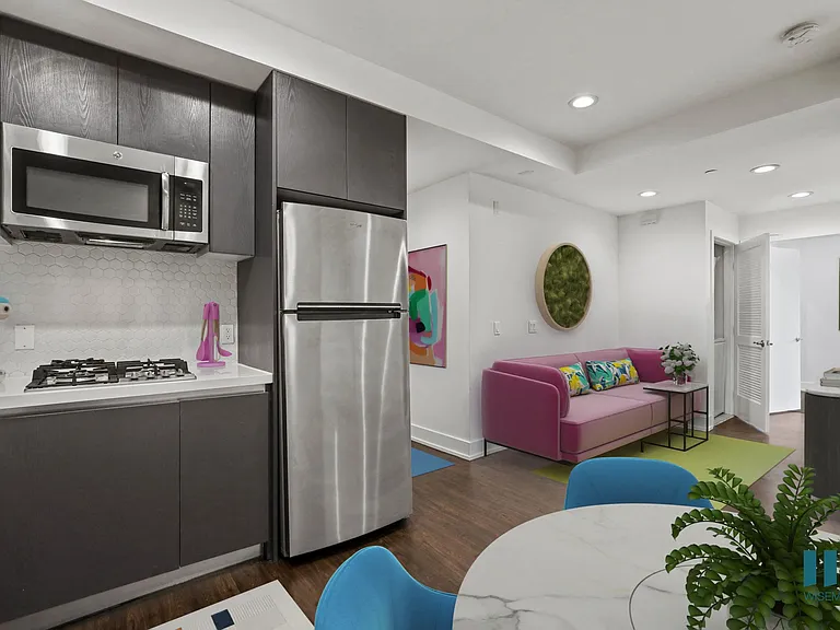 Open-Concept Kitchen, Dining, and Living Room Area