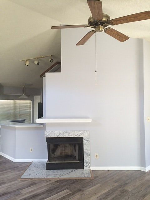 Living room with fireplace