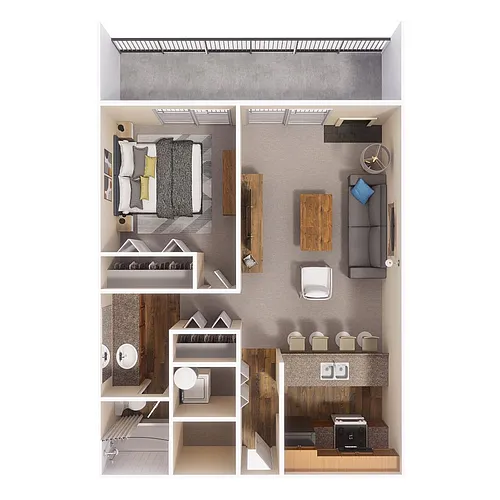 Floor plan 1x1 676 sqft