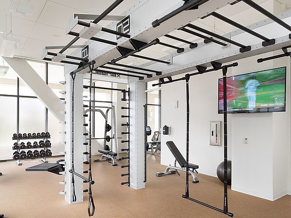 Our fitness center offers the latest in Queenax fitness equipment and technology