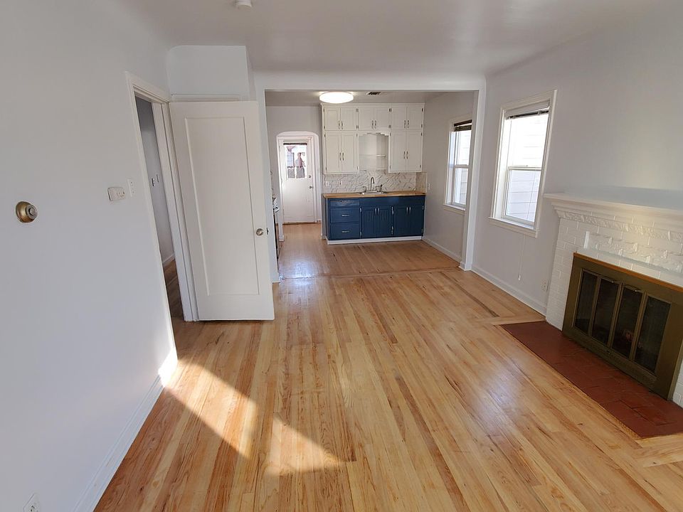 Open living space with fireplace