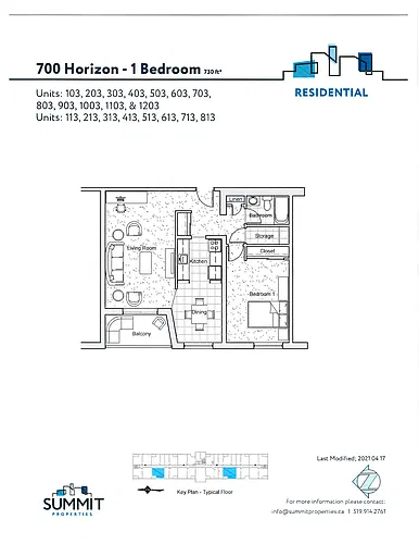 Floor plan 1 bedroom 1 Bed 1 Bath 8