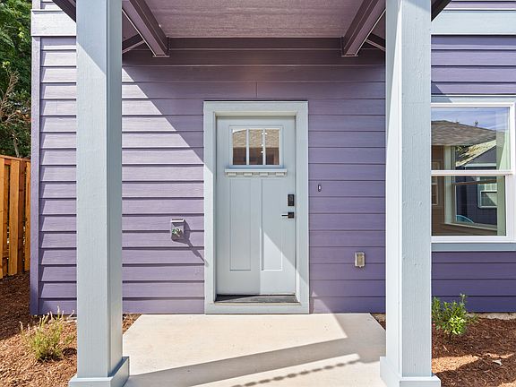 Covered front porch with low step entry