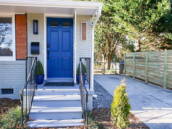 Private driveway and privacy fencing.
