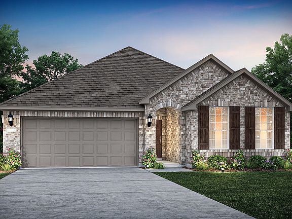 Exterior A, with stone accents and a 2-car garage with extra storage space