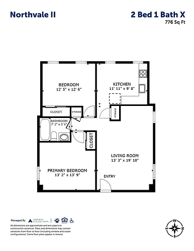 Floor plan 2 Bd 1 Bath X