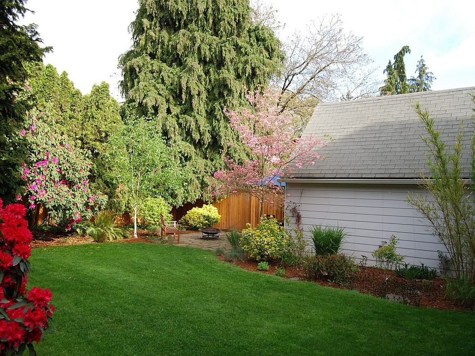 Backyard and detached garage