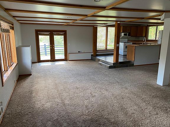 living area and kitchen