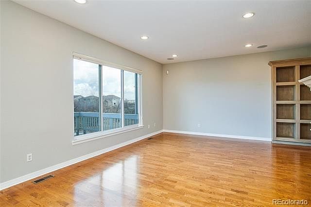 Family room with a built-in shelving