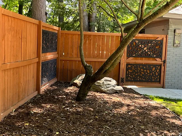 front entrance to screened storage area