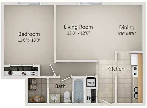 Floor plan 1 Bedroom