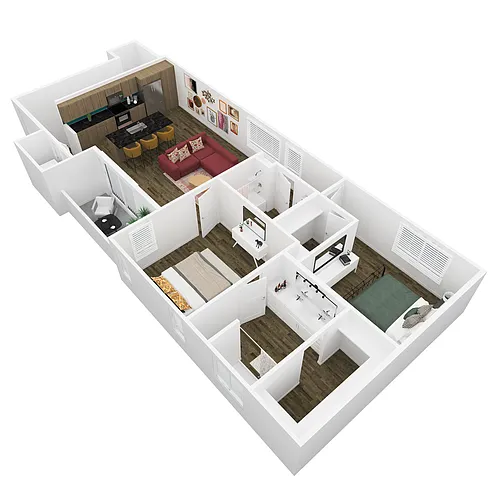 Floor plan 2 Bed/2 Bath
