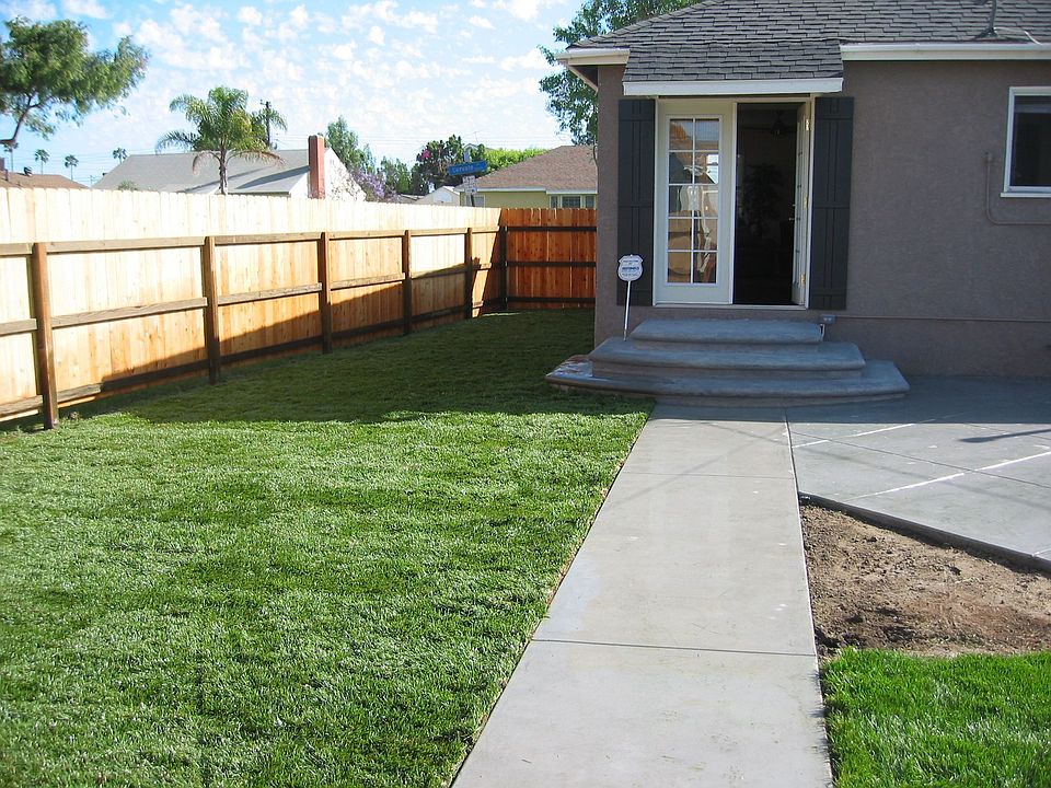 Backyard & Custom Stamped Stairs, Patio