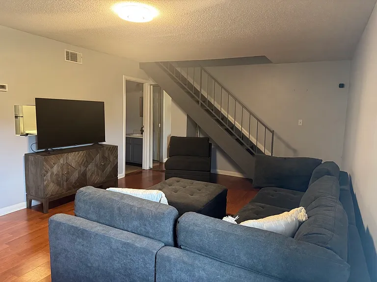half bath with laundry off living room