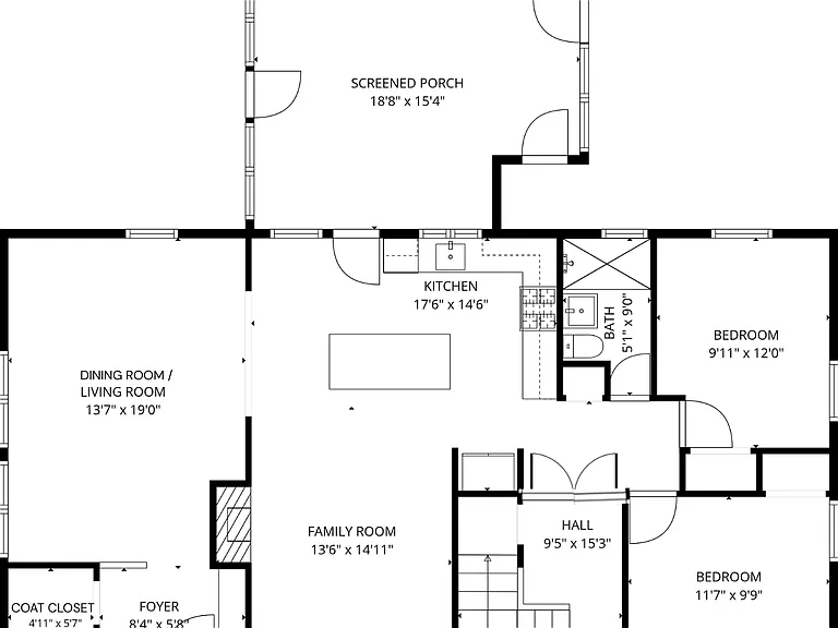Main level floorplan.