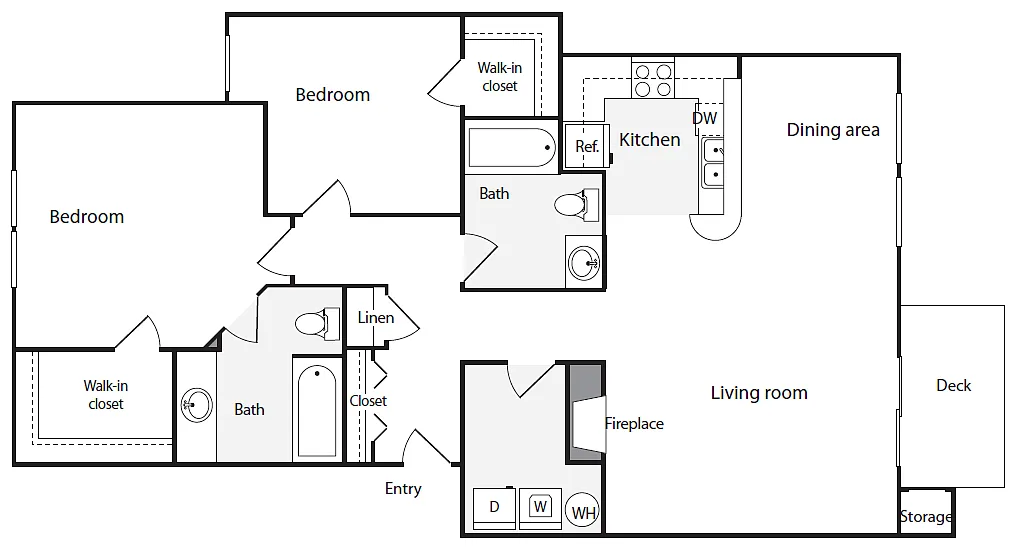 Floor plan 2BD/2BA
