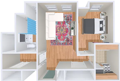 Floor plan 1bd/1b 6