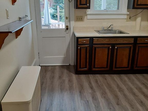 Kitchen and rear entrance door