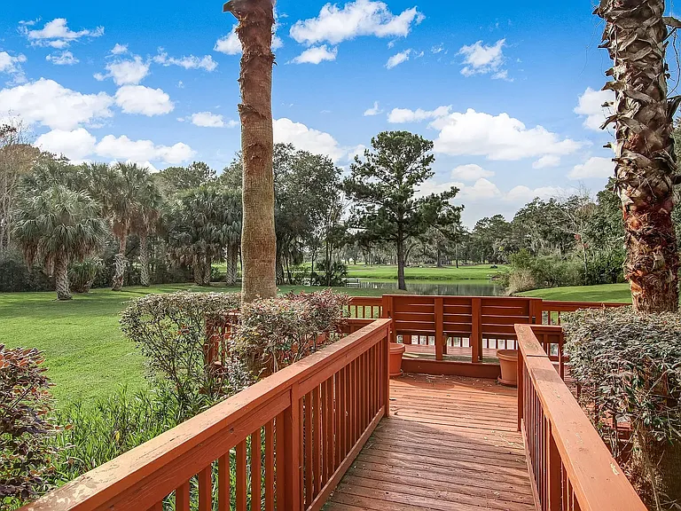 Board walk overlooking T.P.C Golf course next to building