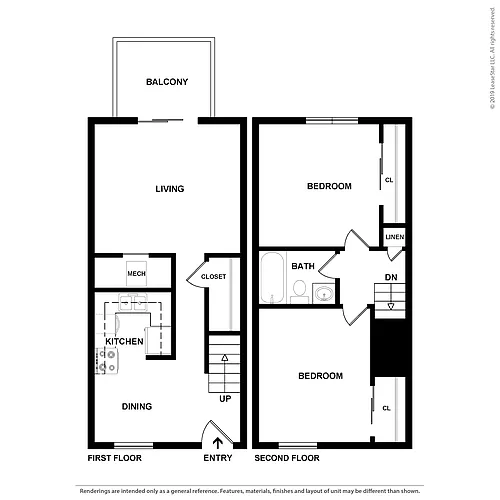 Floor plan 2BRTH - 2 Bedroom - Mapleview I 30