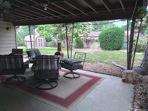 Very large back porch and back yard.