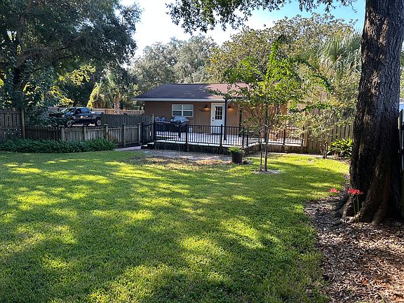 Back yard is fenced in