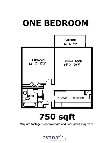 Floor plan 1 Bedroom 1 Bath