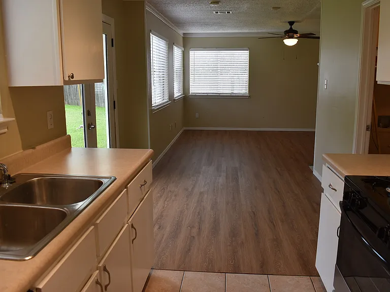 View of the living room and dinning room from the kitchen