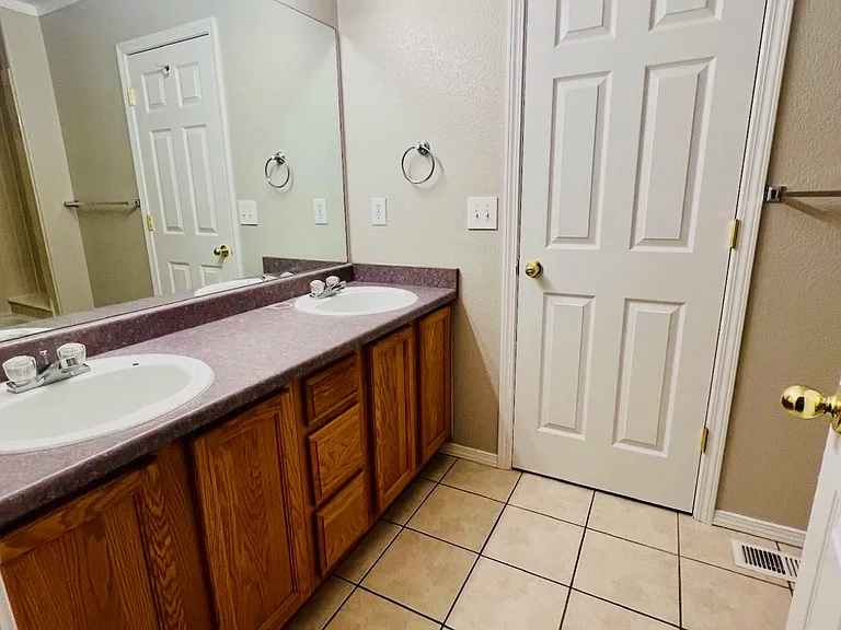 Upstairs Jack-and-Jill style bathroom vanity, actual photo