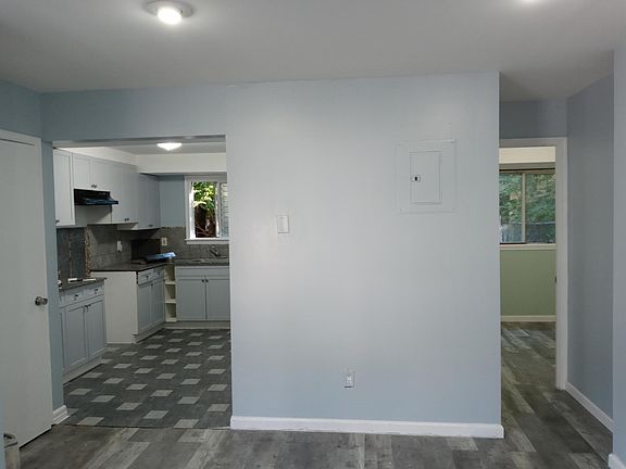 living room/kitchen and bedroom entry view