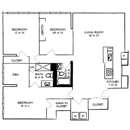 Floor plan Fairmount with Den