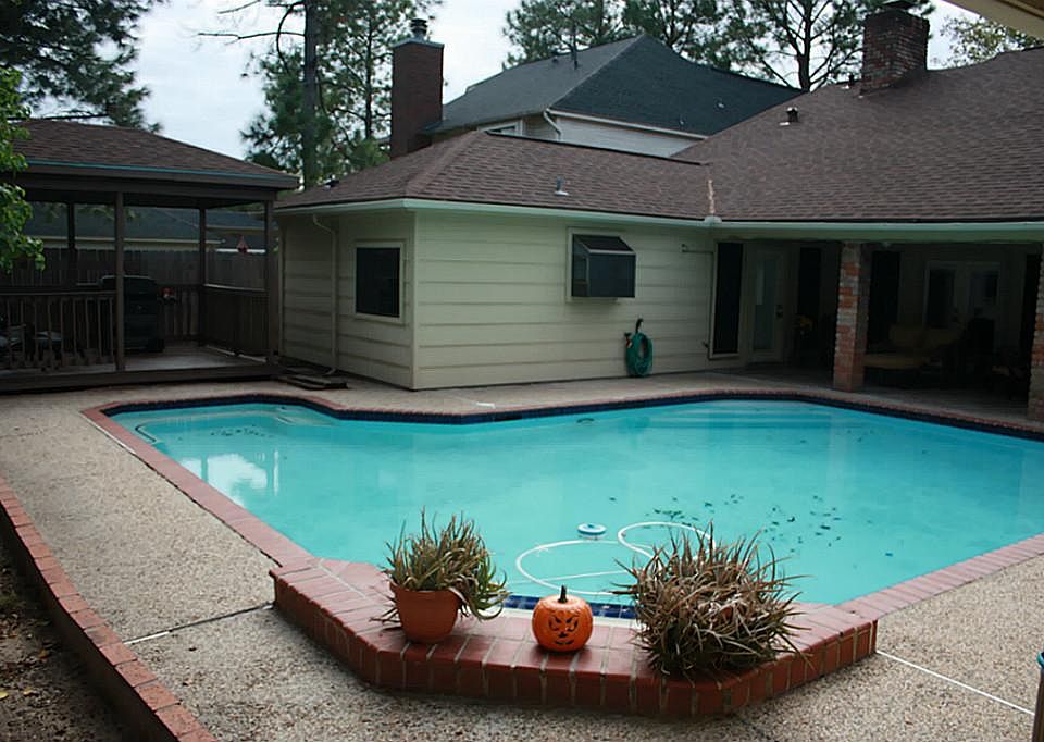 Beautiful backyard with tranquil pool. Covered rear patio & large covered gazebo