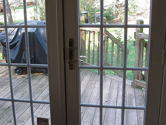 Deck thru French Doors Family Room