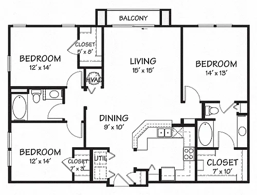 Floor plan Three A